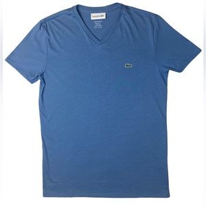 Lacoste Mens V-Neck Pima Cotton T-Shirt - King Blue - TH6710-51-PQ8